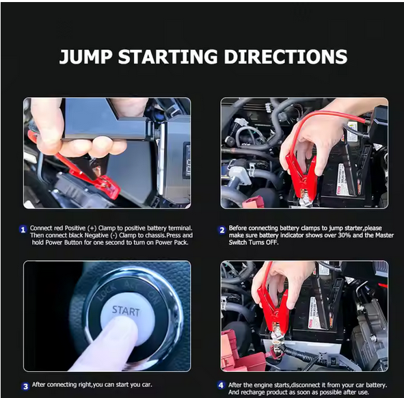 10-in-1 Booster Batterie /Démarreur de Voiture multifonction,Gonfleur de pneux