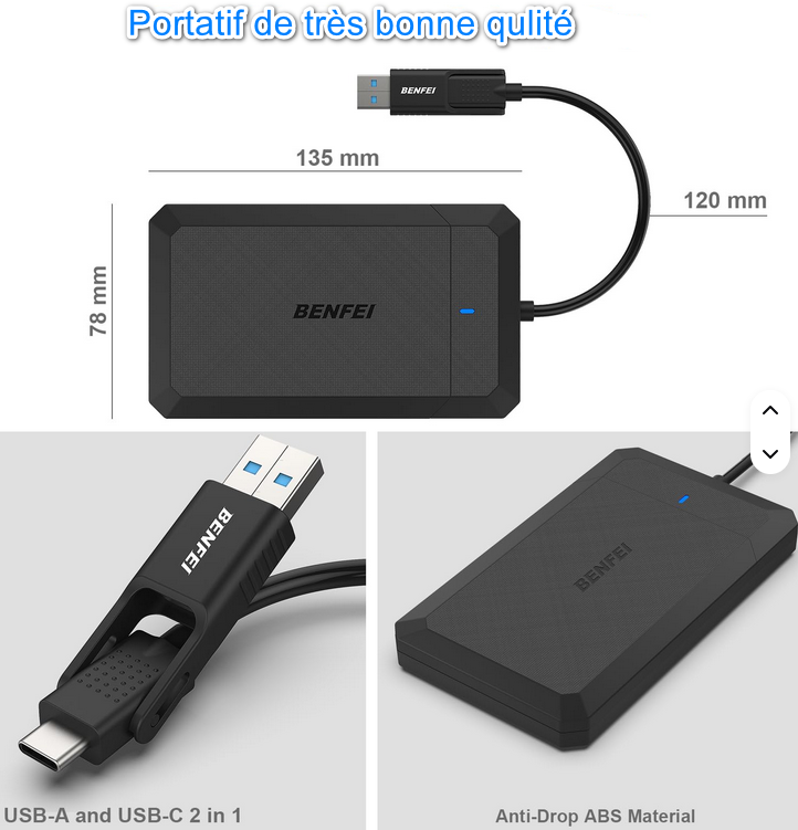 Boîtier externe pour disque dur 2.5 pouces