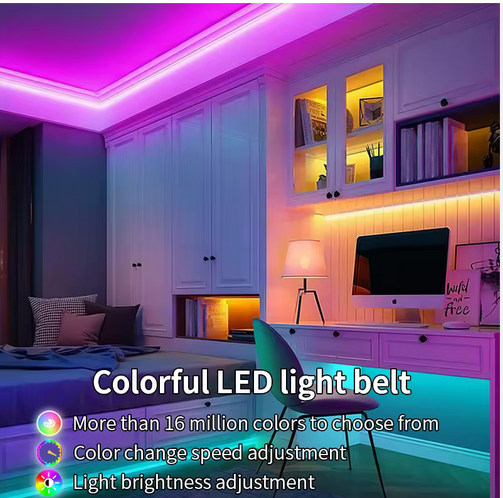 Bande lumineuse LED colorée avec télécommande