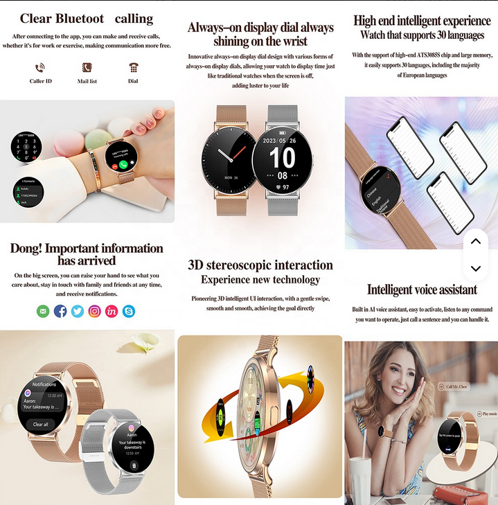 Montre connectée élégante H06 De Lux