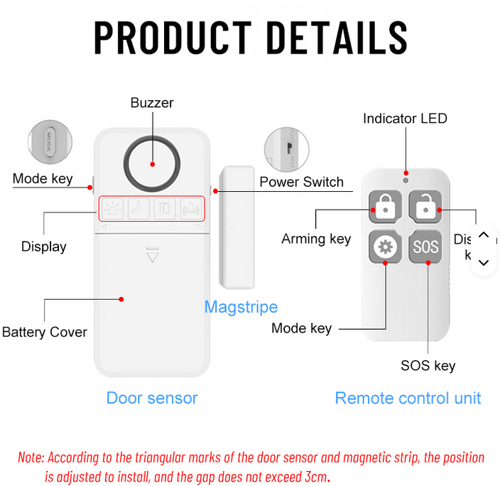 Alarme de porte et fenètre sans télécommande