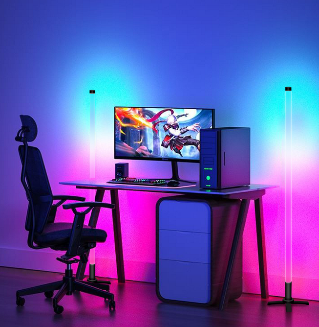 Lampe LED d’angle multicolore avec controle à distance