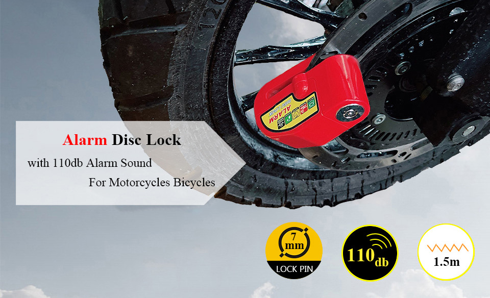 Verrou Antivol avec Alarm pour Motos