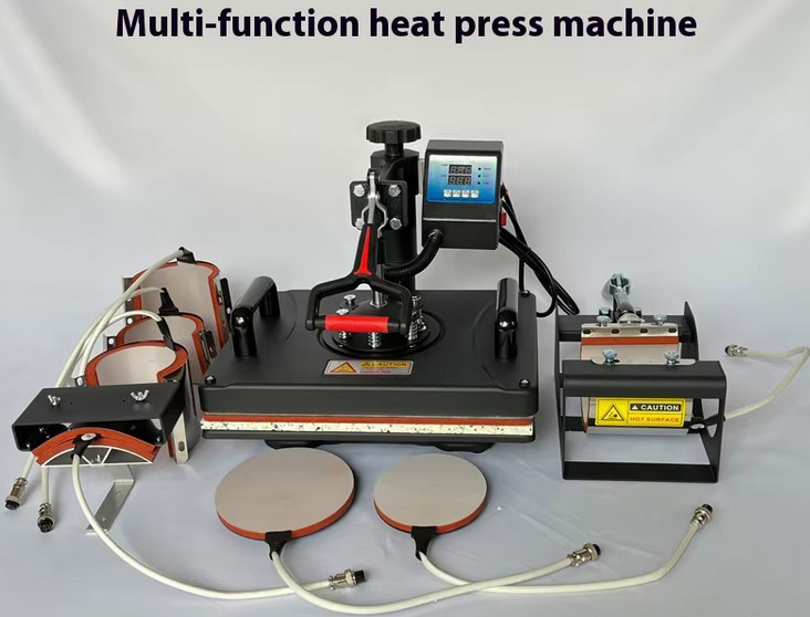 Presse à chaud multifonction, combinée 8 en 1 pour t-shirts, gobelets, canettes en verre, tasses, chapeaux, casquettes et assiettes