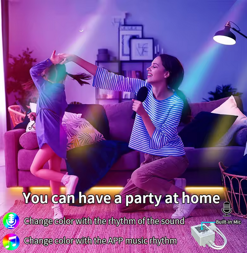 Bande lumineuse LED colorée avec télécommande