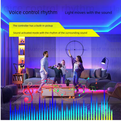 Bande lumineuse LED colorée avec télécommande