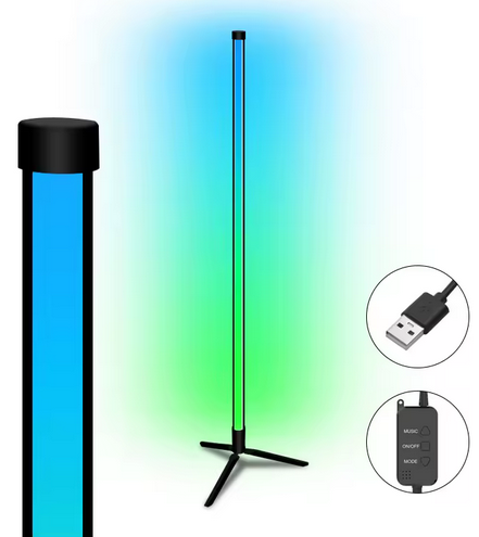 Lampe LED d’angle multicolore avec controle à distance