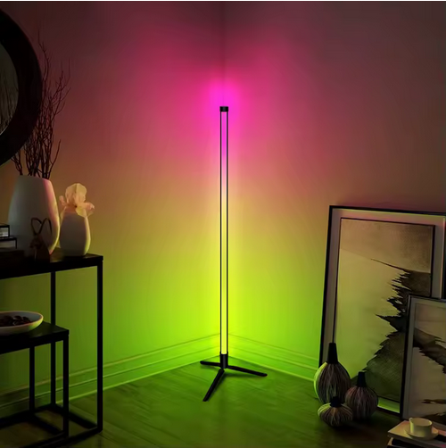 Lampe LED d’angle multicolore avec controle à distance