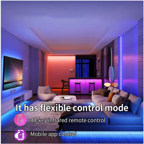 Bande lumineuse LED colorée avec télécommande