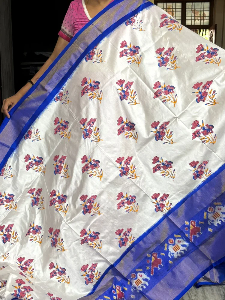 Elegant Floral Silk Saree