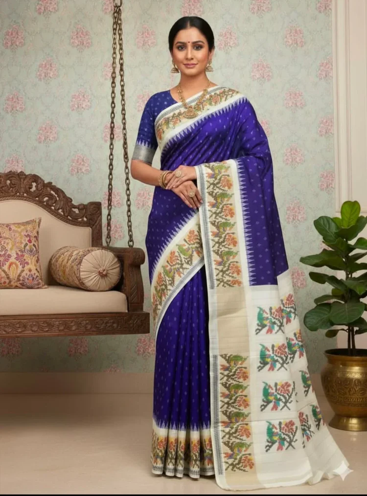 Elegant Blue Silk Saree