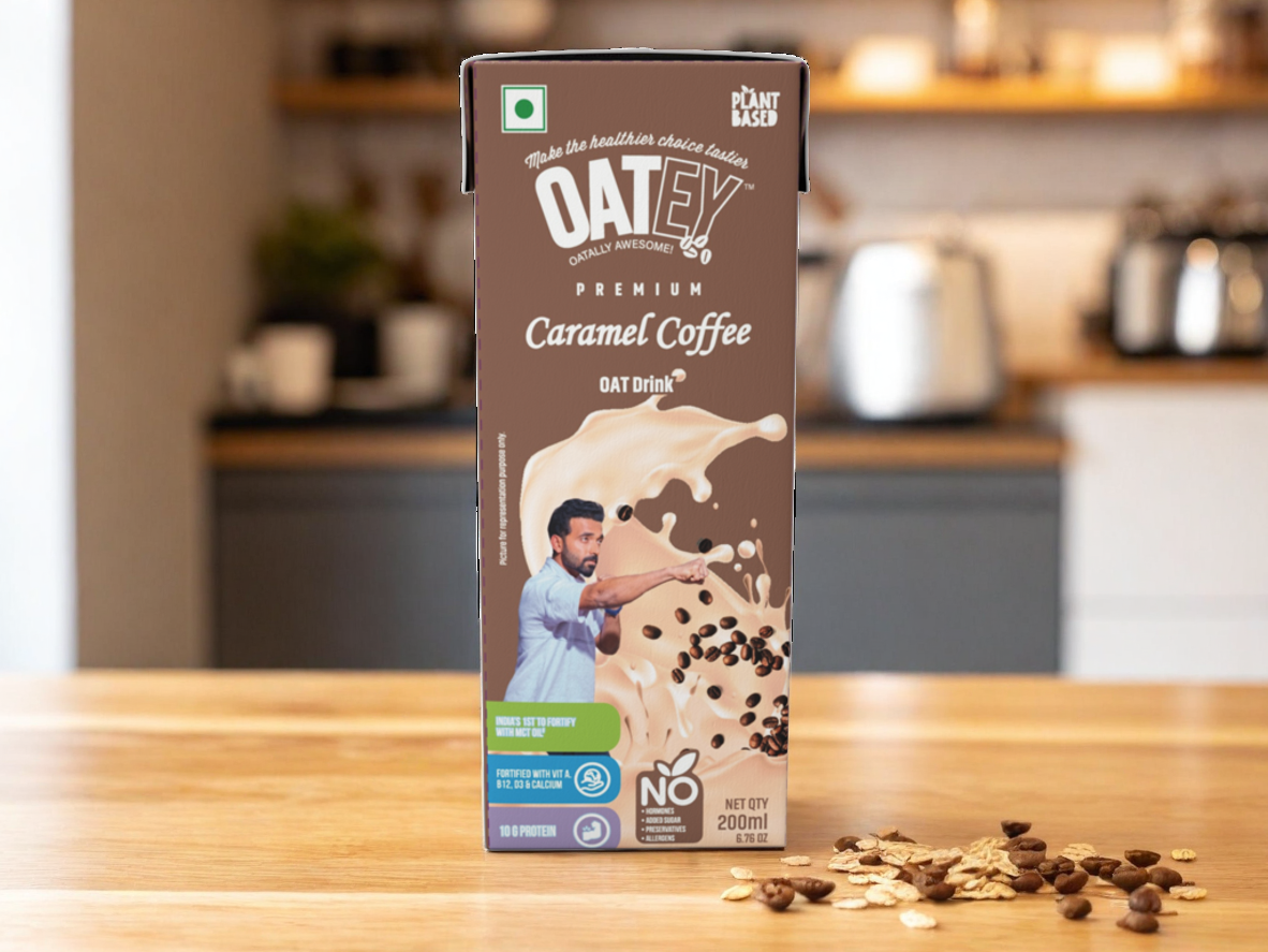 OATEY Premium Caramel Coffee Oat Milk: Pack of 8 (1.6 L) | Plant-Based Vegan Milk