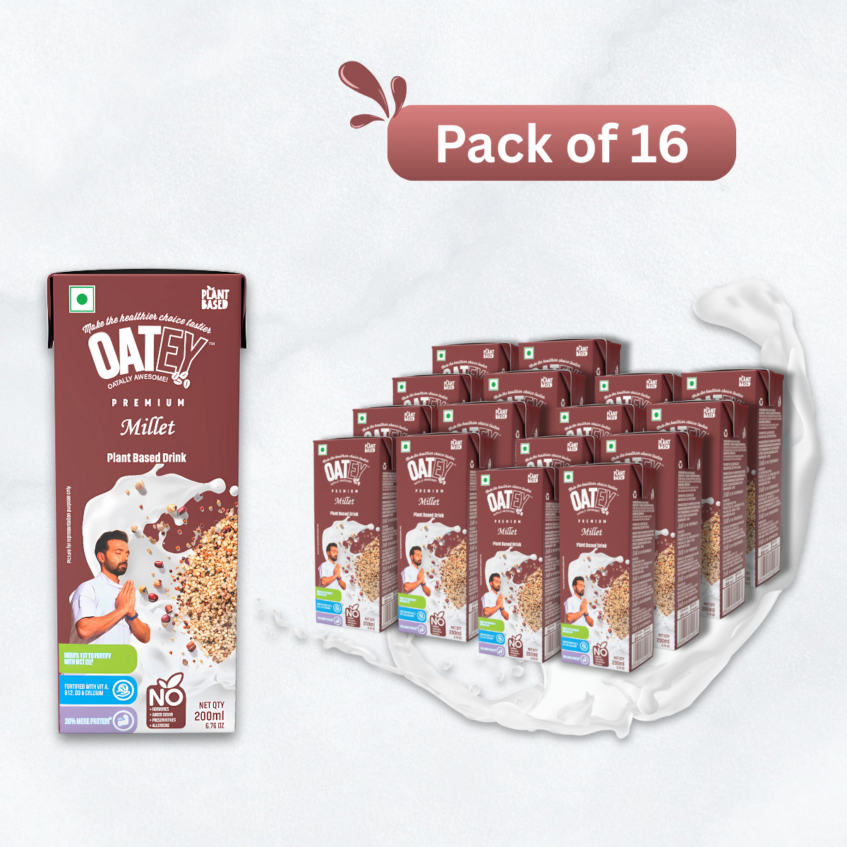 OATEY Premium Millet Milk: Pack of 16 (3.2 L) | Bulk Plant‑Based Milk India