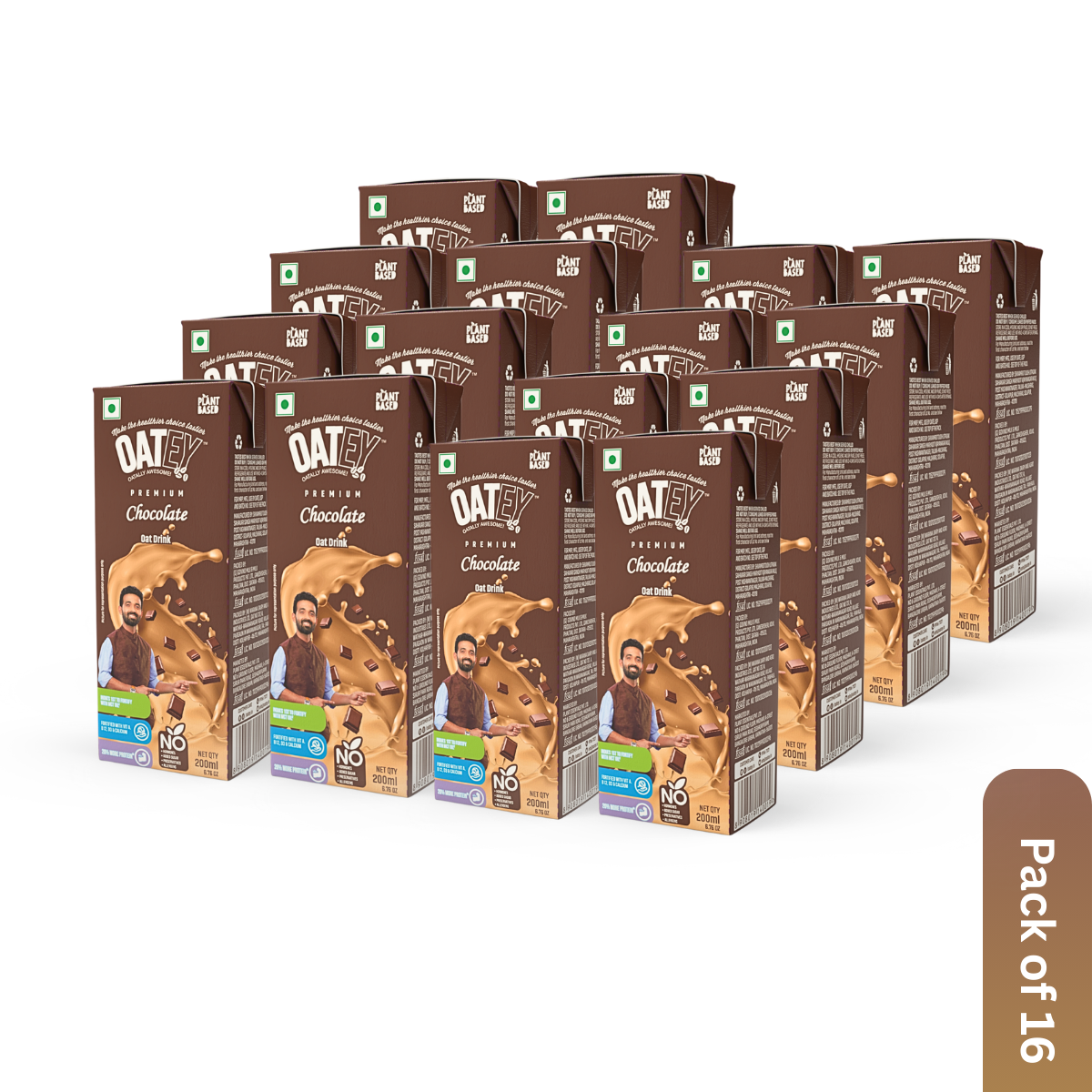 OATEY Premium Chocolate Oat Milk: Pack of 16 (3.2 L) | Chocolate Plant Based Vegan Milk