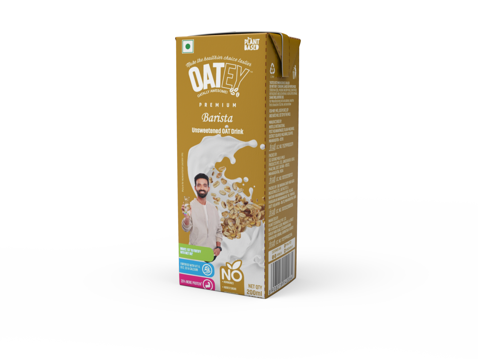 OATEY Premium Barista Oat Milk: Pack of 16 (3.2 L) | Plant-Based Vegan Milk India