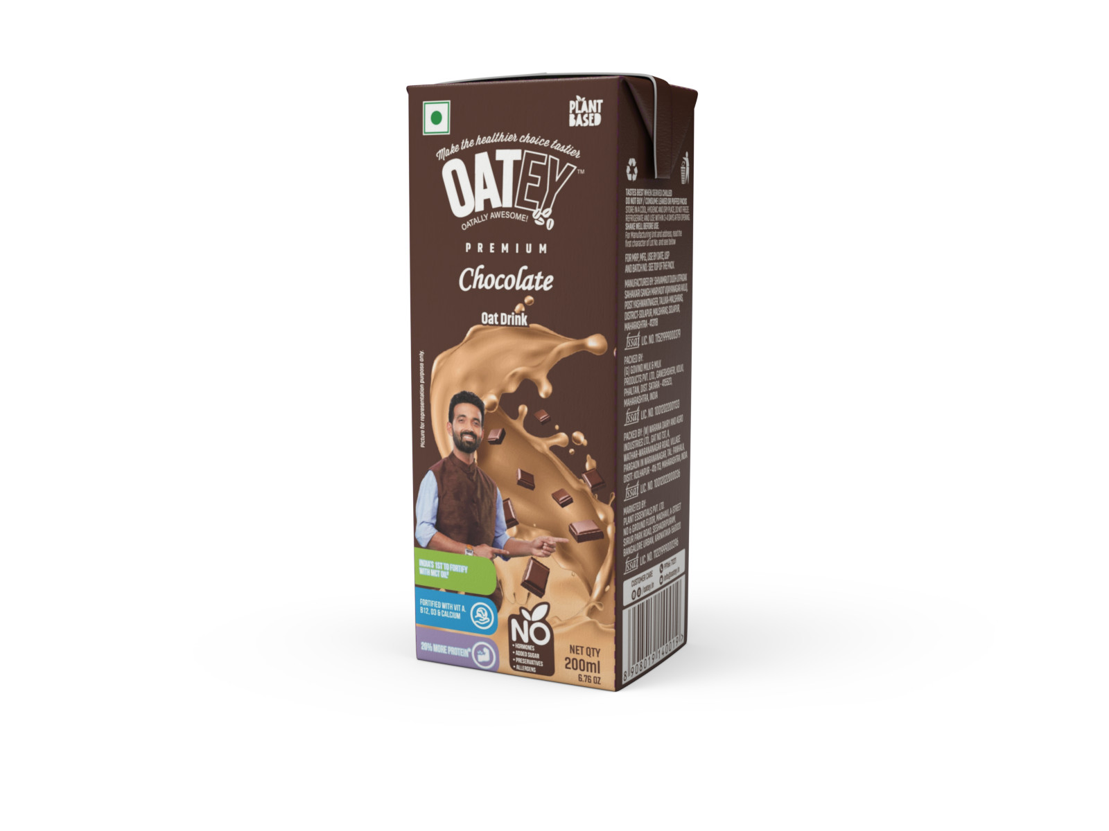 OATEY Premium Chocolate Oat Milk: Pack of 27 (5.4 L) | Chocolate Plant Based Vegan Milk India