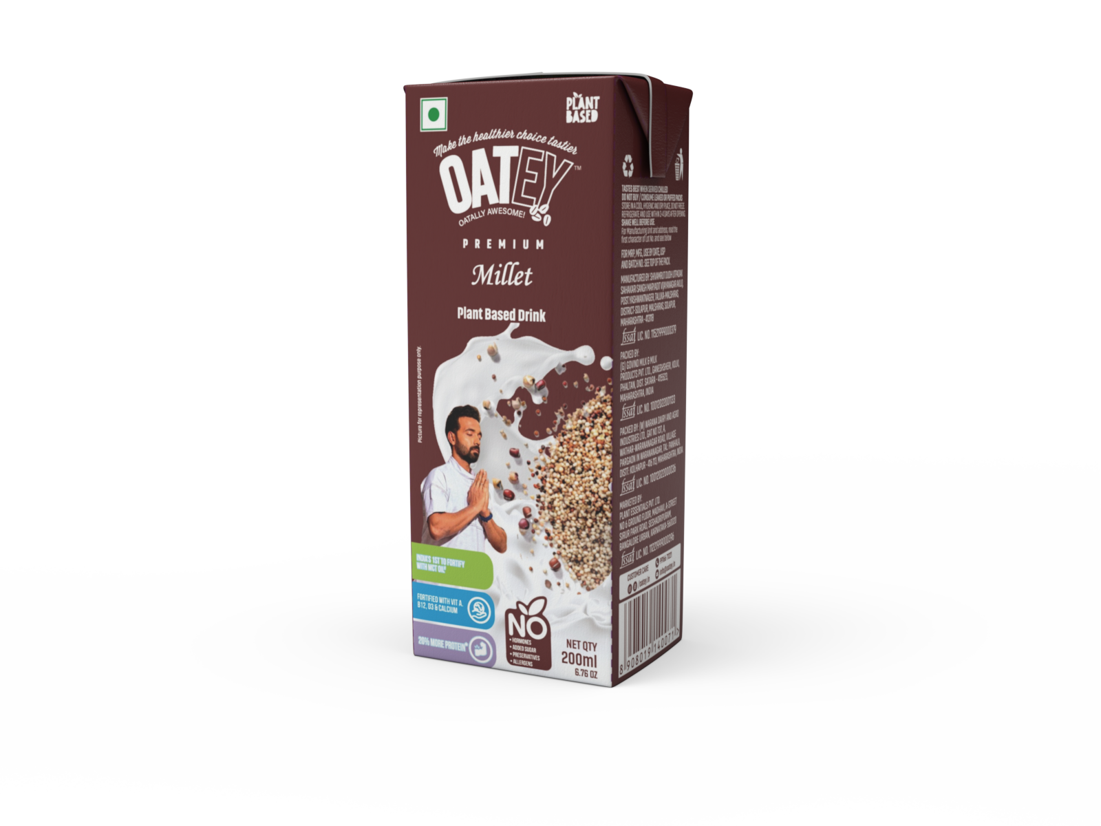 Oatey Premium Millet Milk: Pack of 27 (5.4 L) | Plant Based Vegan Milk India