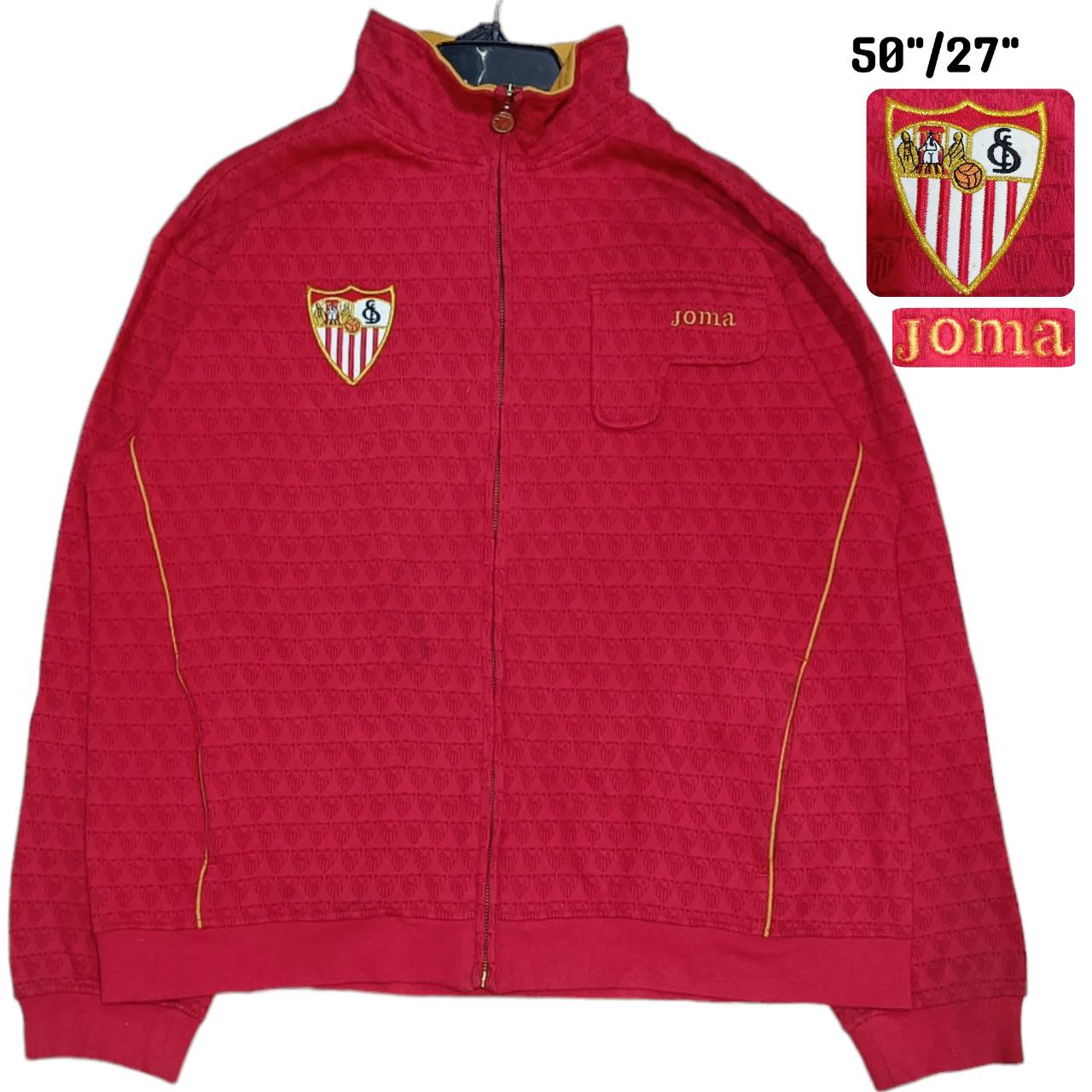 Retro JOMA Red Embroidered Sweater Jacket | Vintage Sportswear | Size L