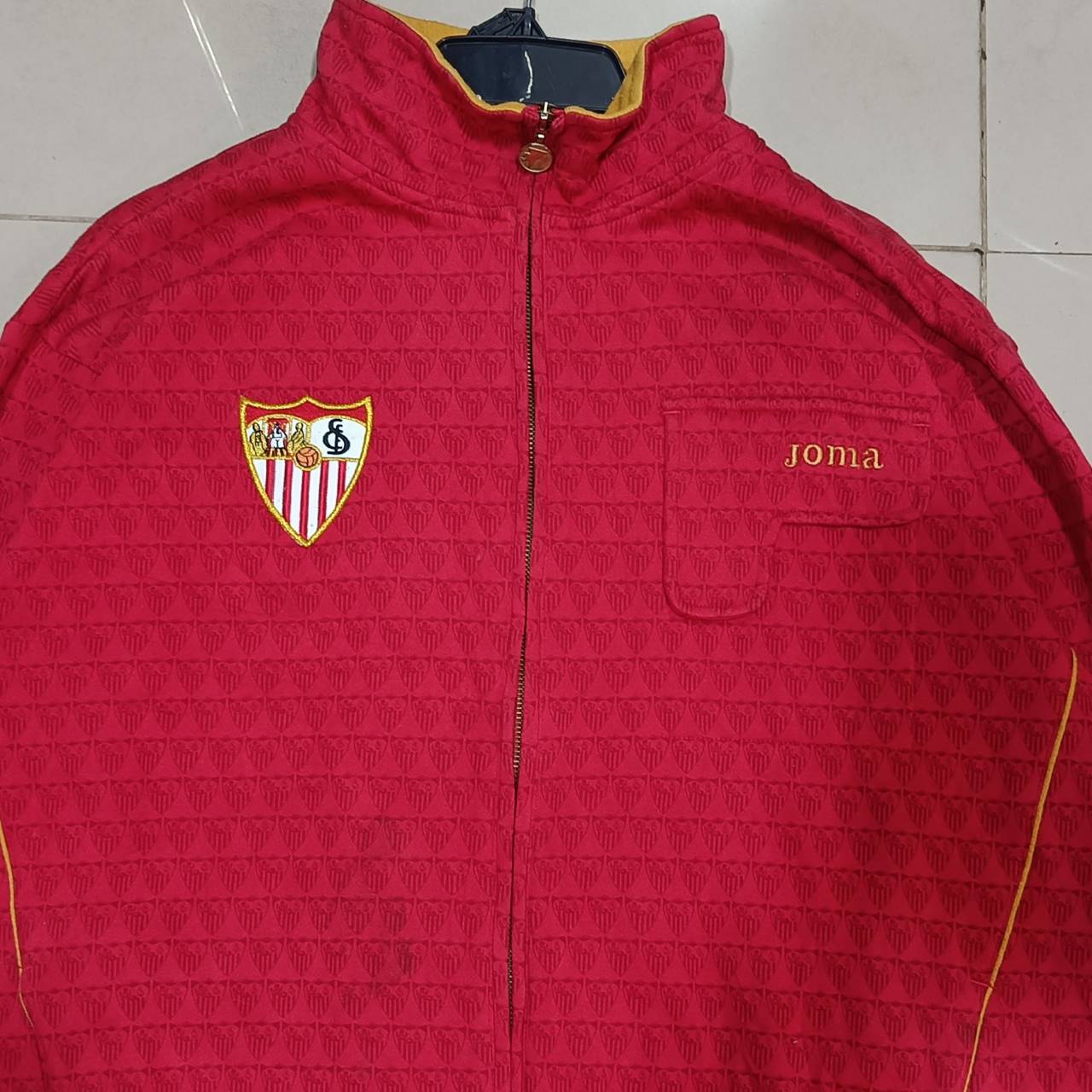 Retro JOMA Red Embroidered Sweater Jacket | Vintage Sportswear | Size L