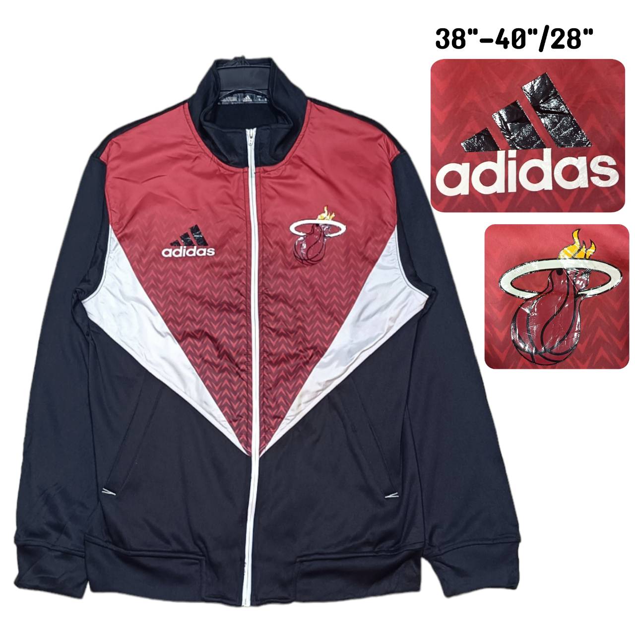  ADIDAS NBA Miami Heat Jacket – Black & Red – Size S