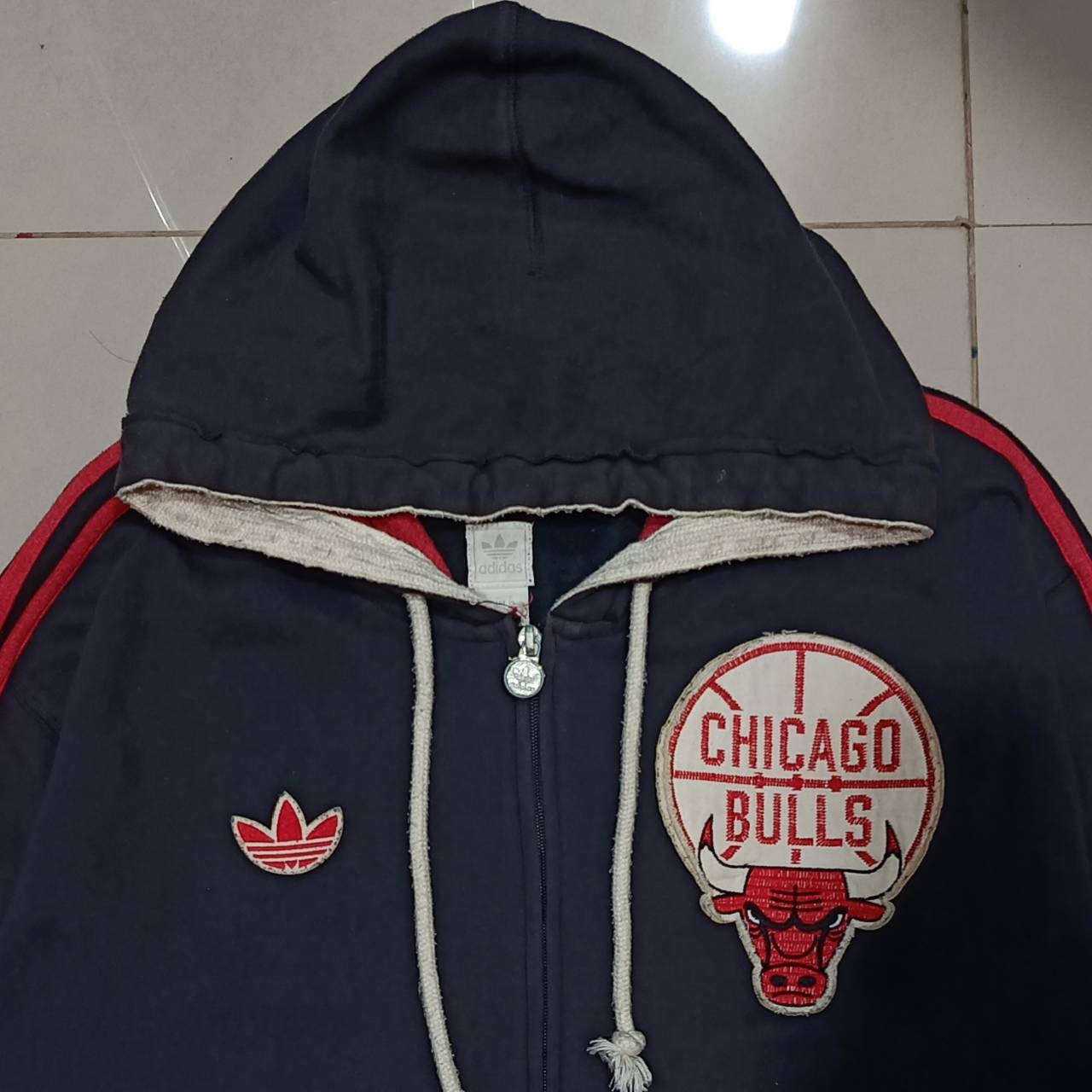 Adidas Vintage Chicago Bulls Hoodie Jacket – Black – Men's Size 2XL