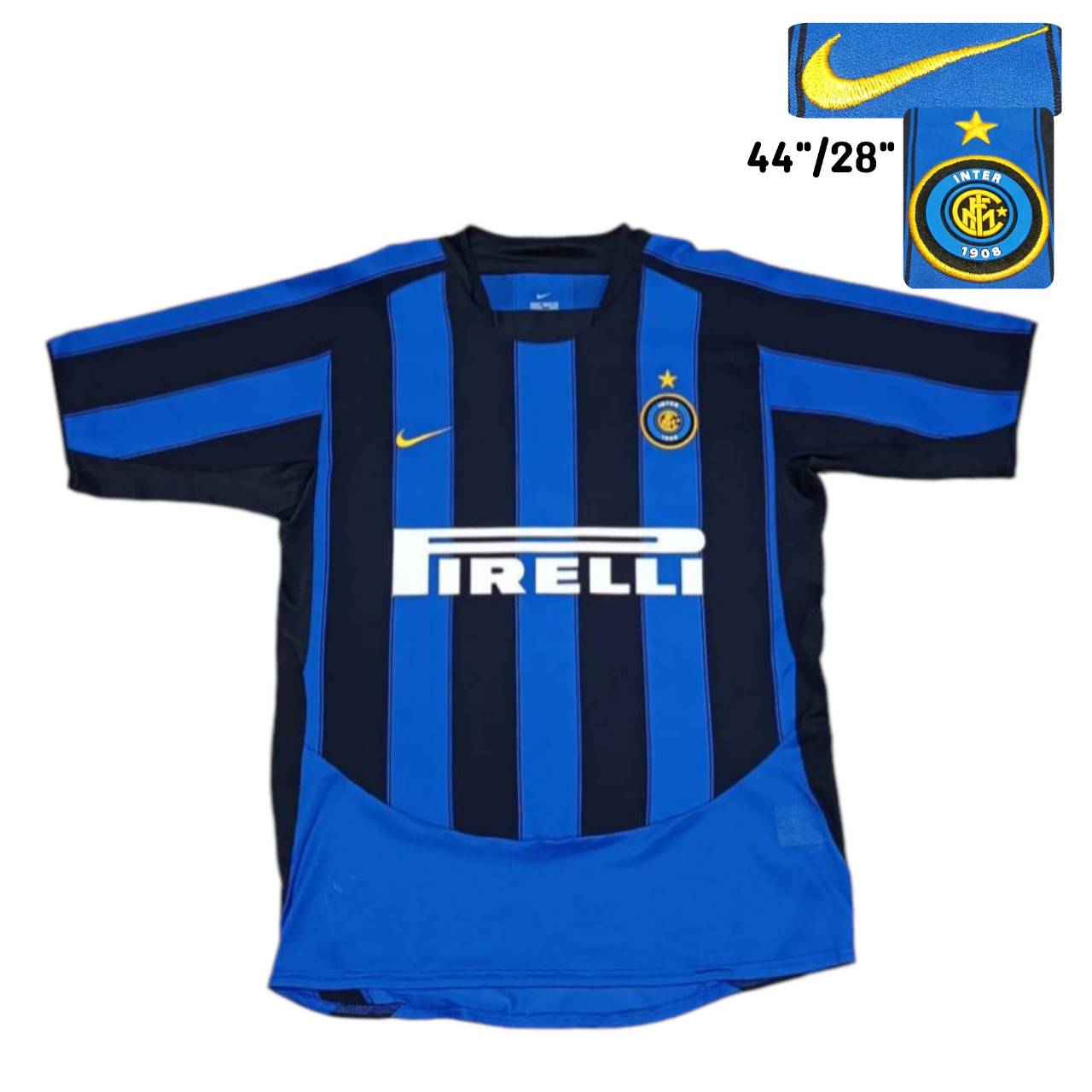 Inter Milan 2003-04 Home Jersey – Nike – Men's Size M (44") – Vintage Football Shirt