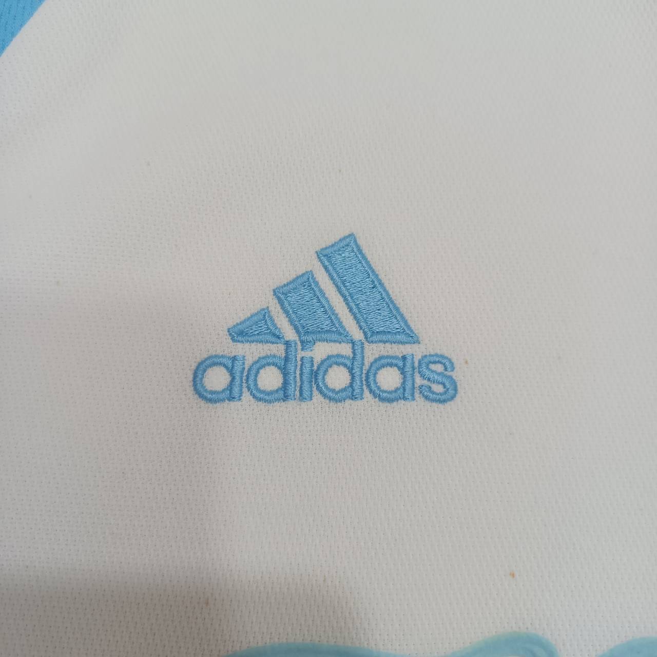 Olympique Marseille 2001/02 Adidas Home Jersey – Size XL – White & Sky Blue – Vintage Football Shirt