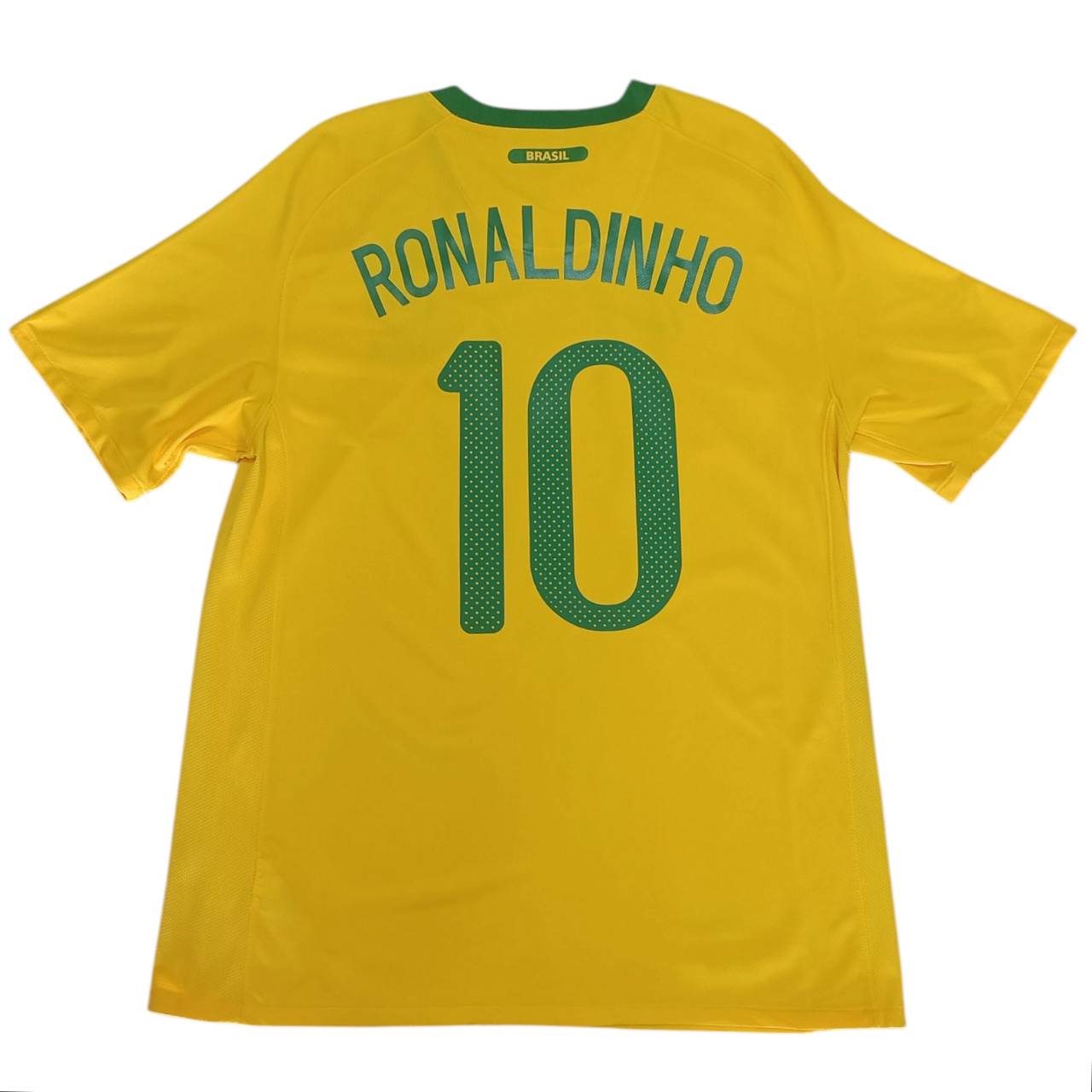 Brazil Home 2010 Nike Football Shirt #10 Ronaldinho – Size L – Yellow – Vintage Jersey