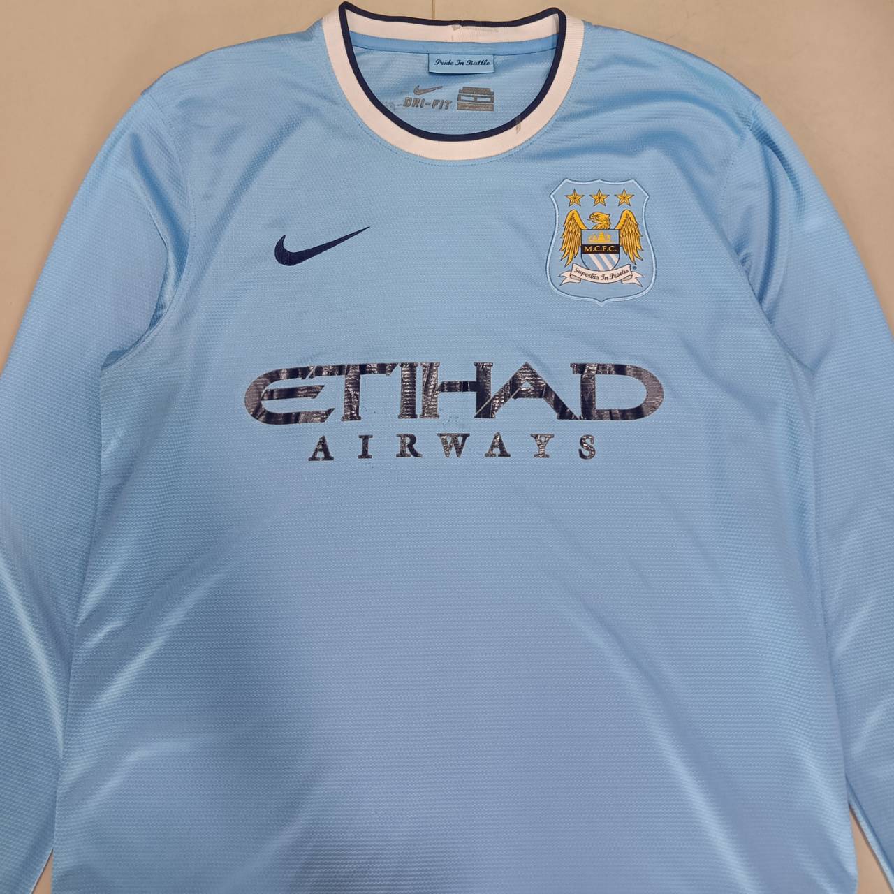 Nike Manchester City 2013/14 Home Long Sleeve Jersey – Size M – Sky Blue – Authentic Football Shirt