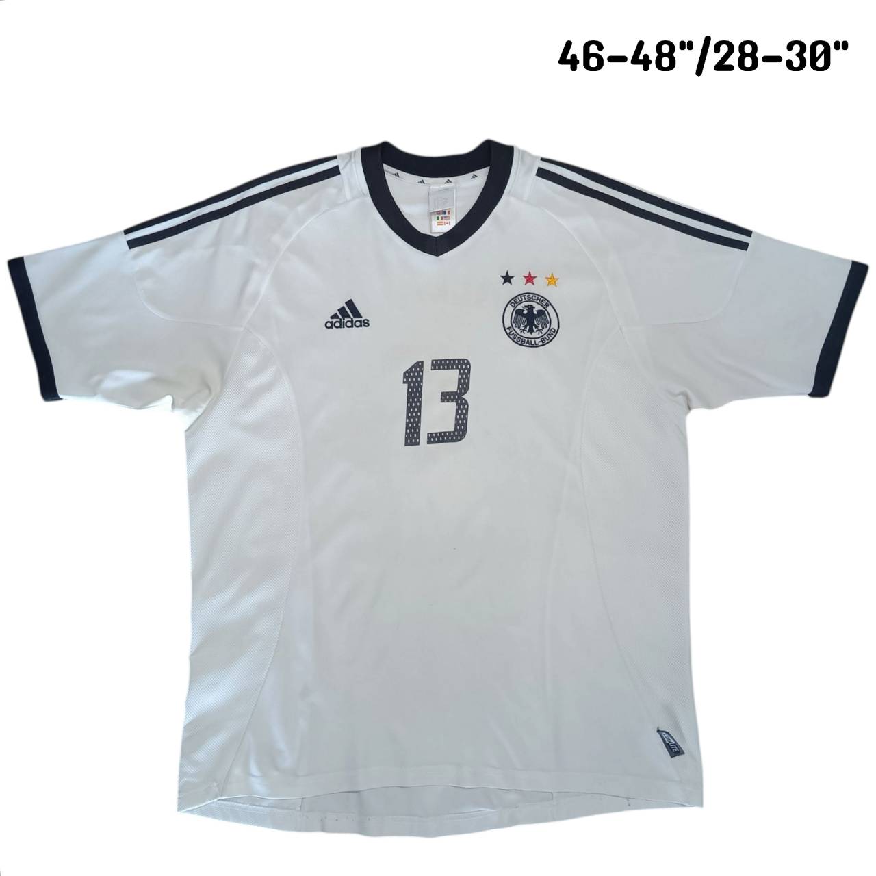 Adidas Germany 2002/03 Home Jersey #13 Ballack – White – Size L/XL – Vintage Football Shirt