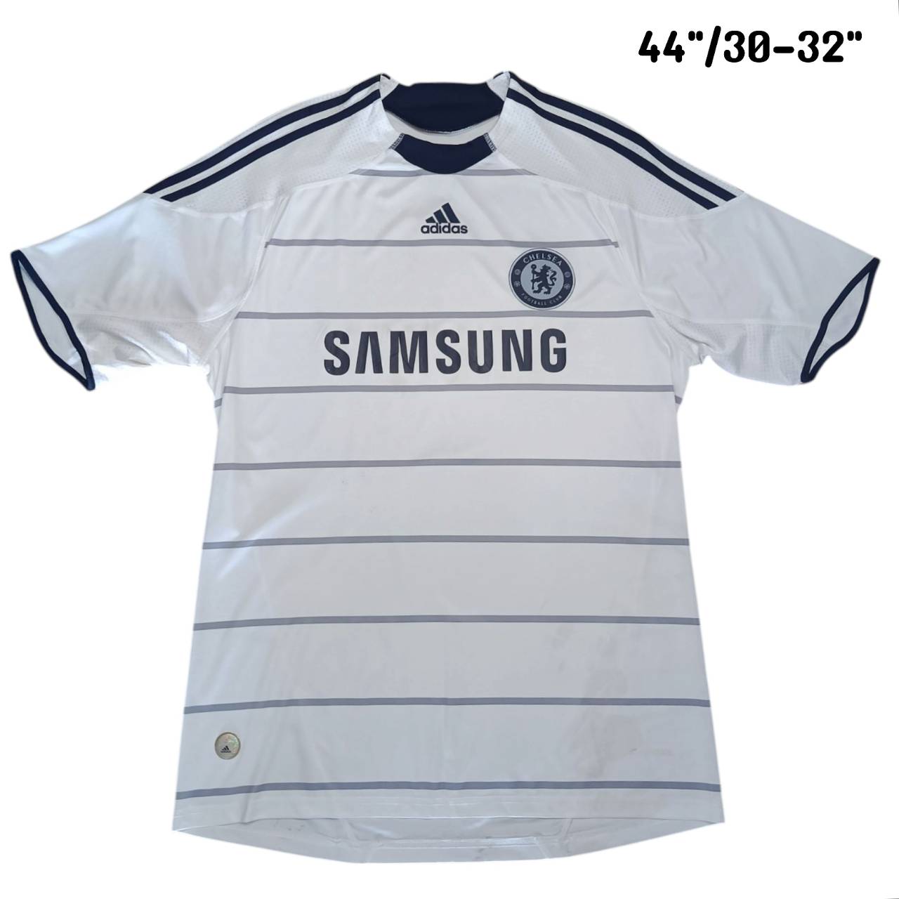 Adidas Chelsea 2009 Third Jersey – White & Navy – Size L – Authentic Vintage Football Shirt