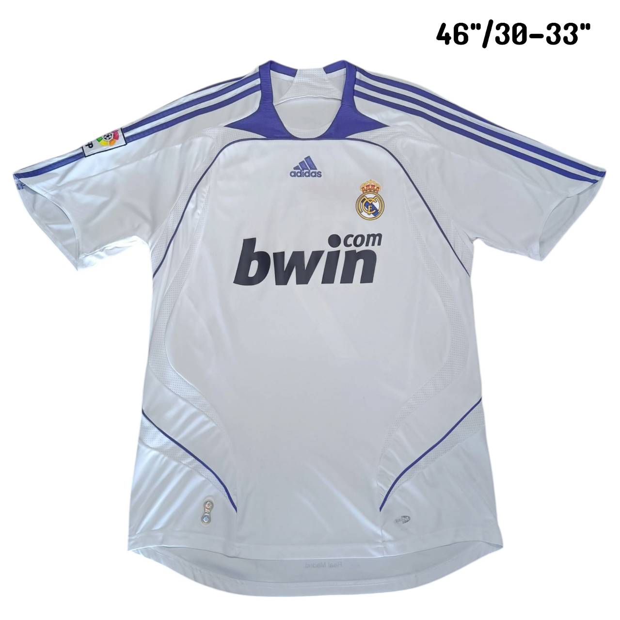 Adidas Real Madrid 2007/08 Home Jersey #7 Raúl – White & Purple – Size L – Vintage Football Shirt