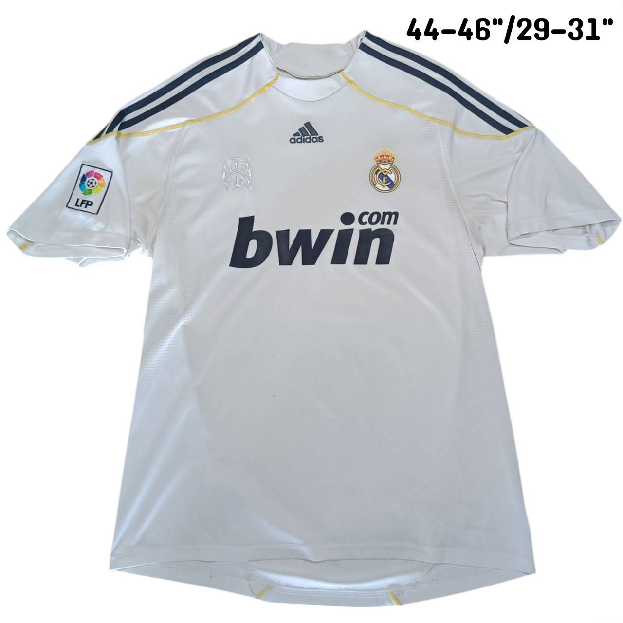 Adidas Real Madrid 2009/10 Home Jersey – White & Black – Size M/L – Authentic Vintage Football Shirt