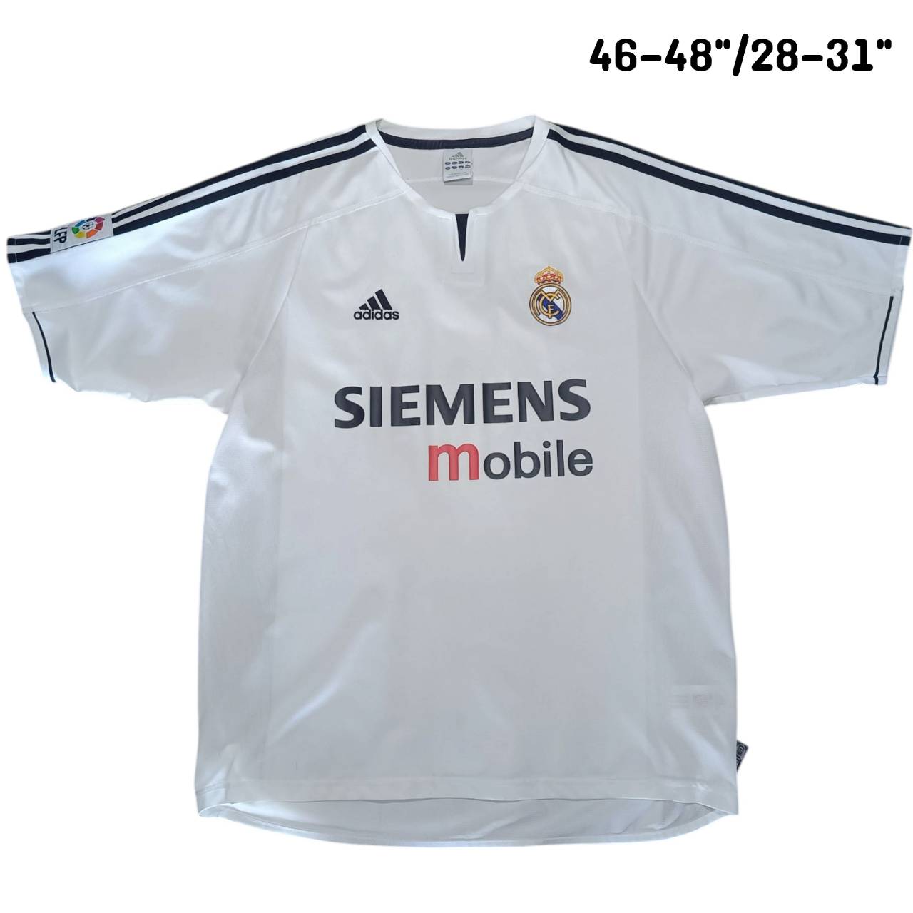 Adidas Real Madrid 2003/04 Home Jersey #9 Ronaldo – White & Black – Size L – Vintage Football Shirt
