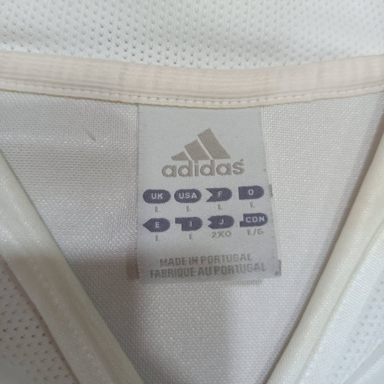 Adidas Real Madrid 2004/05 Long Sleeve Home Jersey – White & Black – Size L – Vintage Football Shirt