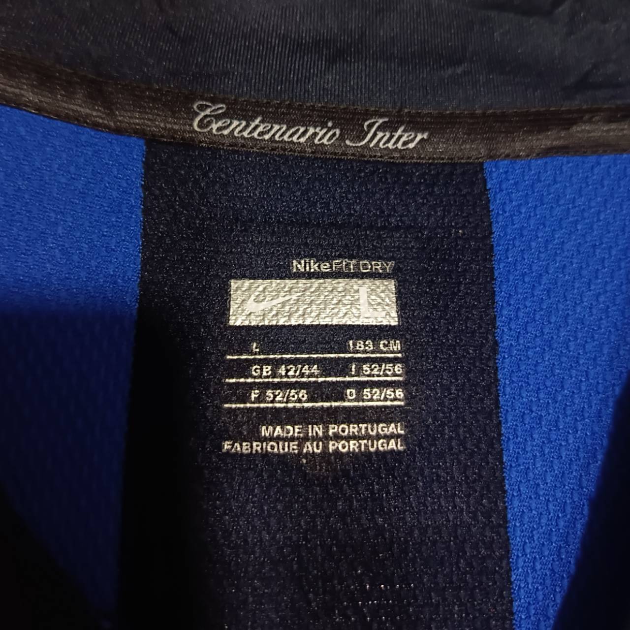 Nike Inter Milan 2008/09 Home Jersey – Blue & Black – Size L – Authentic Football Shirt