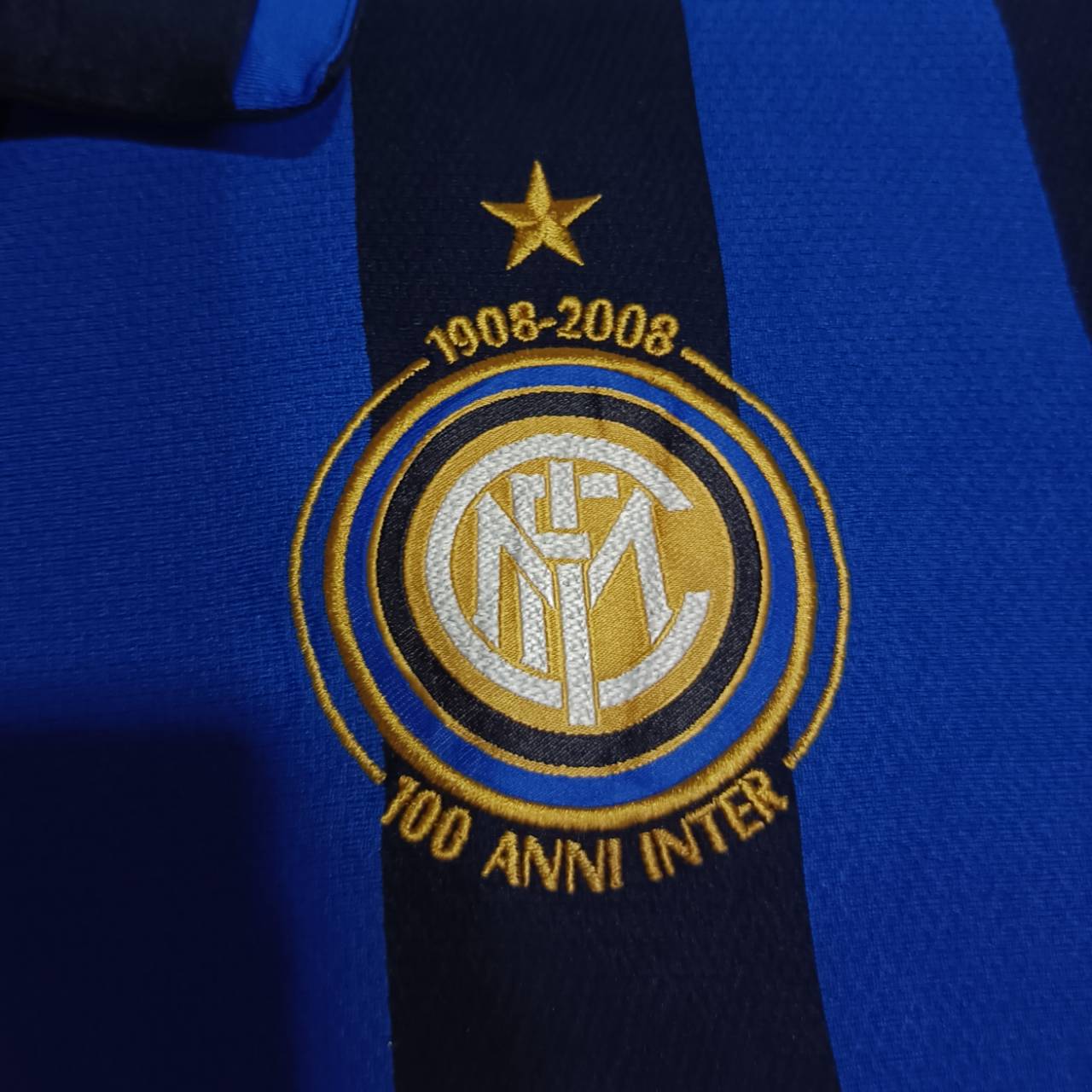 Nike Inter Milan 2008/09 Home Jersey – Blue & Black – Size L – Authentic Football Shirt