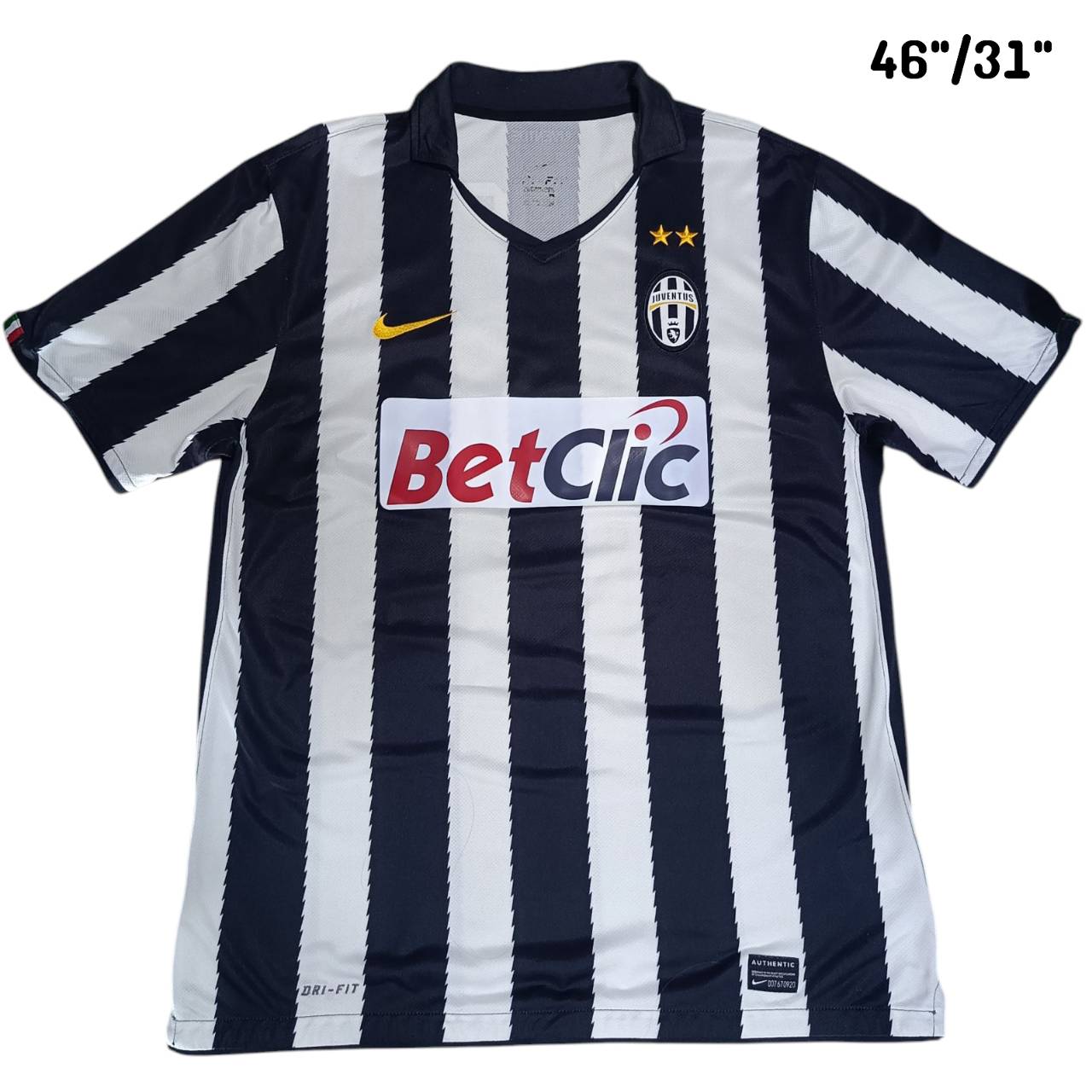 Nike Juventus 2010/11 Home Jersey – Del Piero #10 – Black & White – Size XL