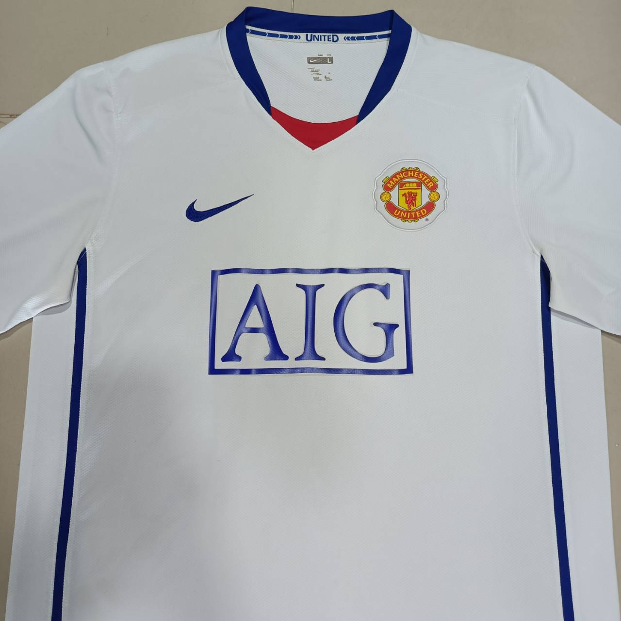 Nike Manchester United 2008/10 Home Jersey – White – Size XL – Authentic Football Shirt