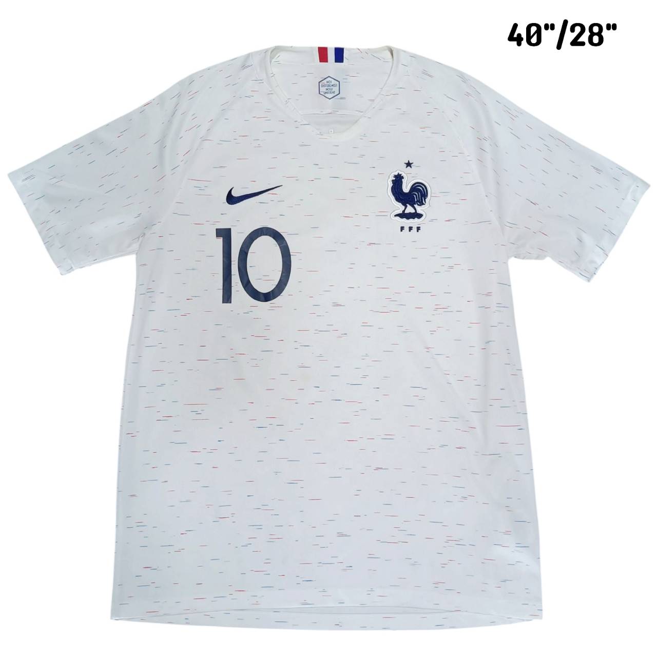 Nike France Mbappé 2018–2019 Away Jersey – White – Size M – Authentic Football Shirt