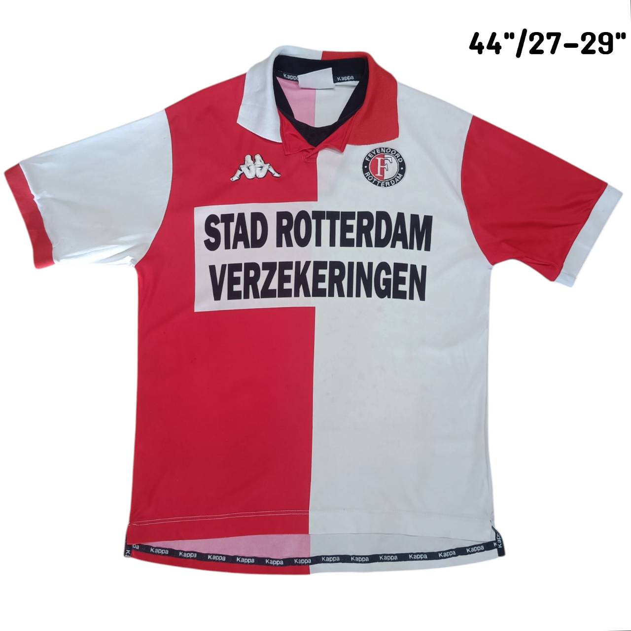 Kappa Feyenoord Rotterdam 2000-2001 Home Jersey – Red/White – Vintage Football Shirt – Size M