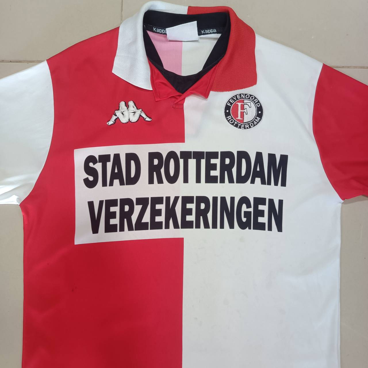 Kappa Feyenoord Rotterdam 2000-2001 Home Jersey – Red/White – Vintage Football Shirt – Size M