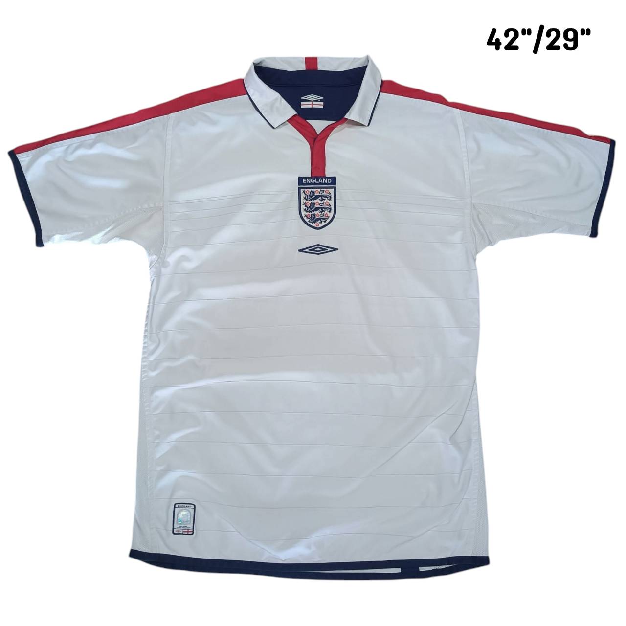 England National Team 2003–05 Home Jersey – Umbro – White – Vintage Football Shirt – Size M