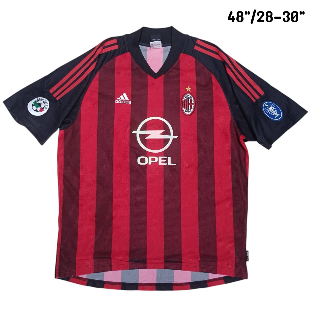 Rare Vintage Adidas AC Milan 2002/03 Home Jersey – Red & Black – Size L – Football Shirt