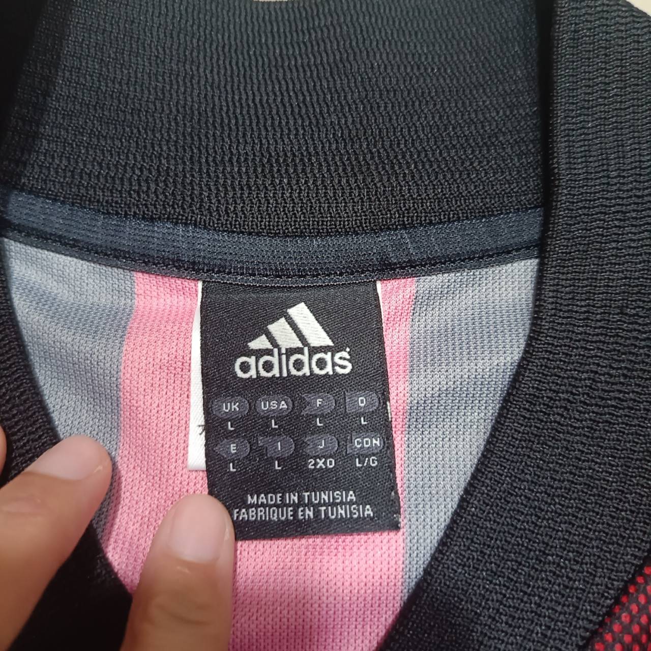 Rare Vintage Adidas AC Milan 2002/03 Home Jersey – Red & Black – Size L – Football Shirt