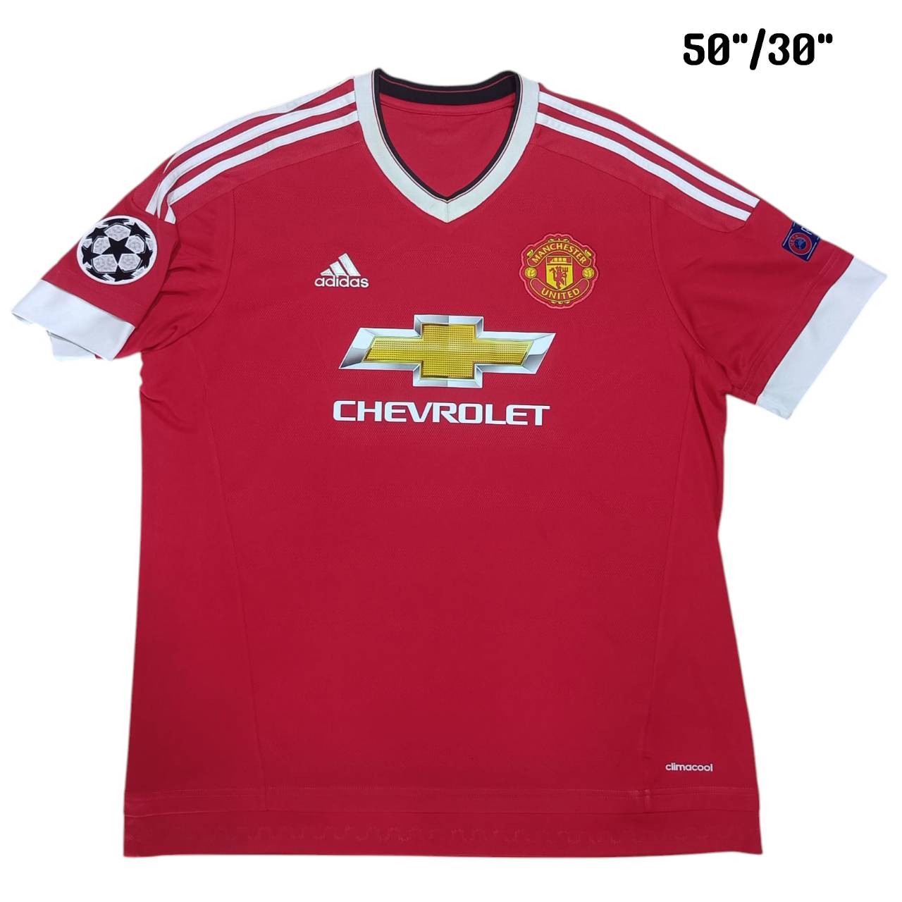 Adidas Manchester United Rooney #10 Jersey 2015/16 UEFA Champions League – Red – Size XL