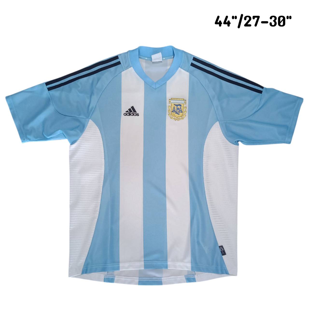 Adidas Argentina 2002–2004 Home Jersey – Sky Blue & White – Size M – Football Shirt