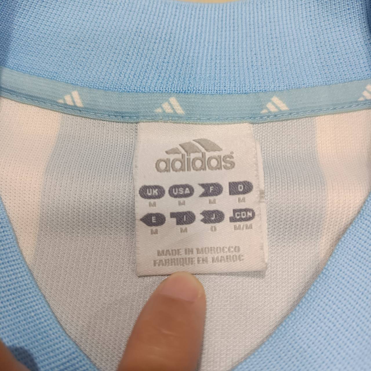 Adidas Argentina 2002–2004 Home Jersey – Sky Blue & White – Size M – Football Shirt