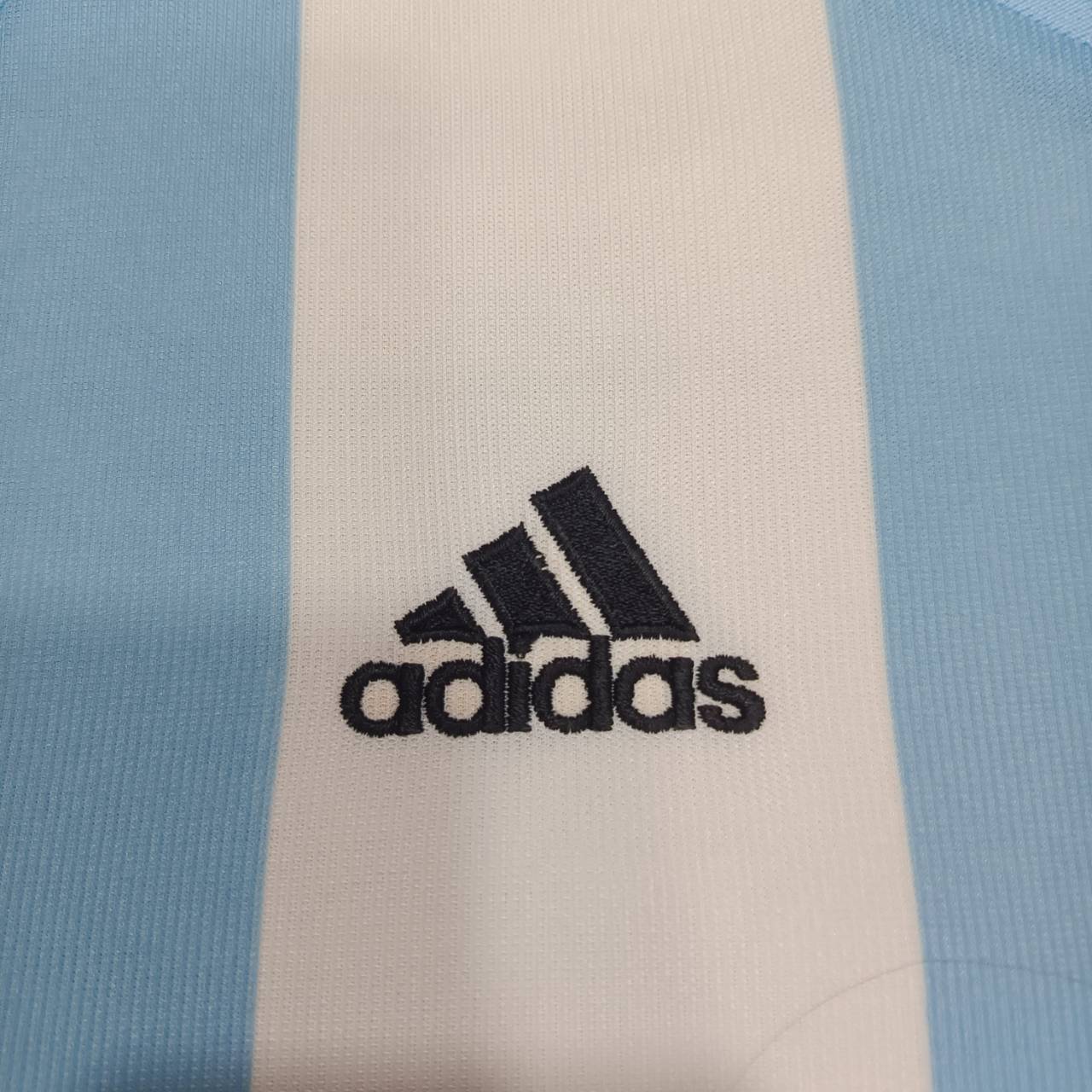 Adidas Argentina 2002–2004 Home Jersey – Sky Blue & White – Size M – Football Shirt