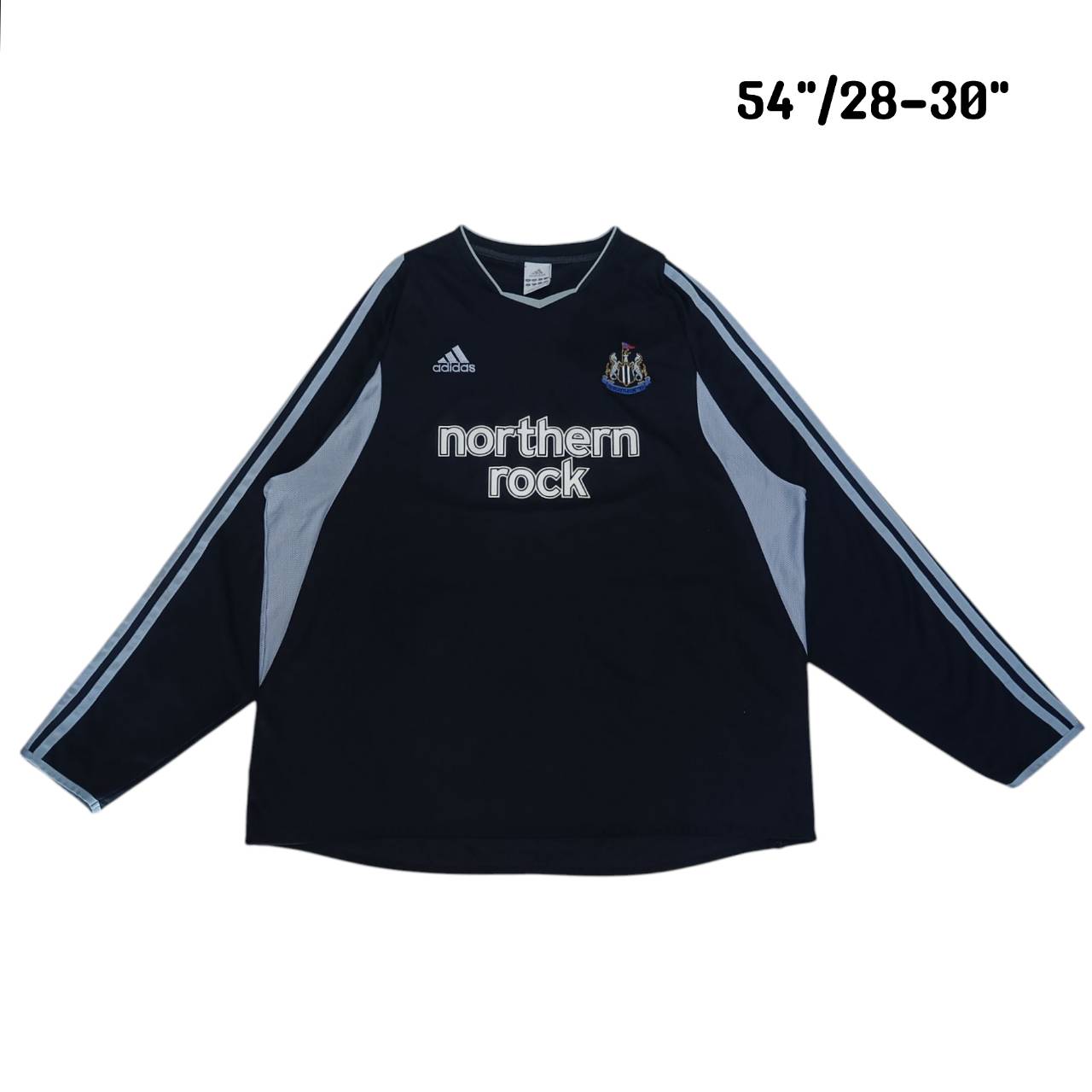 ADIDAS Newcastle United 2003-04 Away JERSEY long sleeve football shirt, black, second hand, very good condition